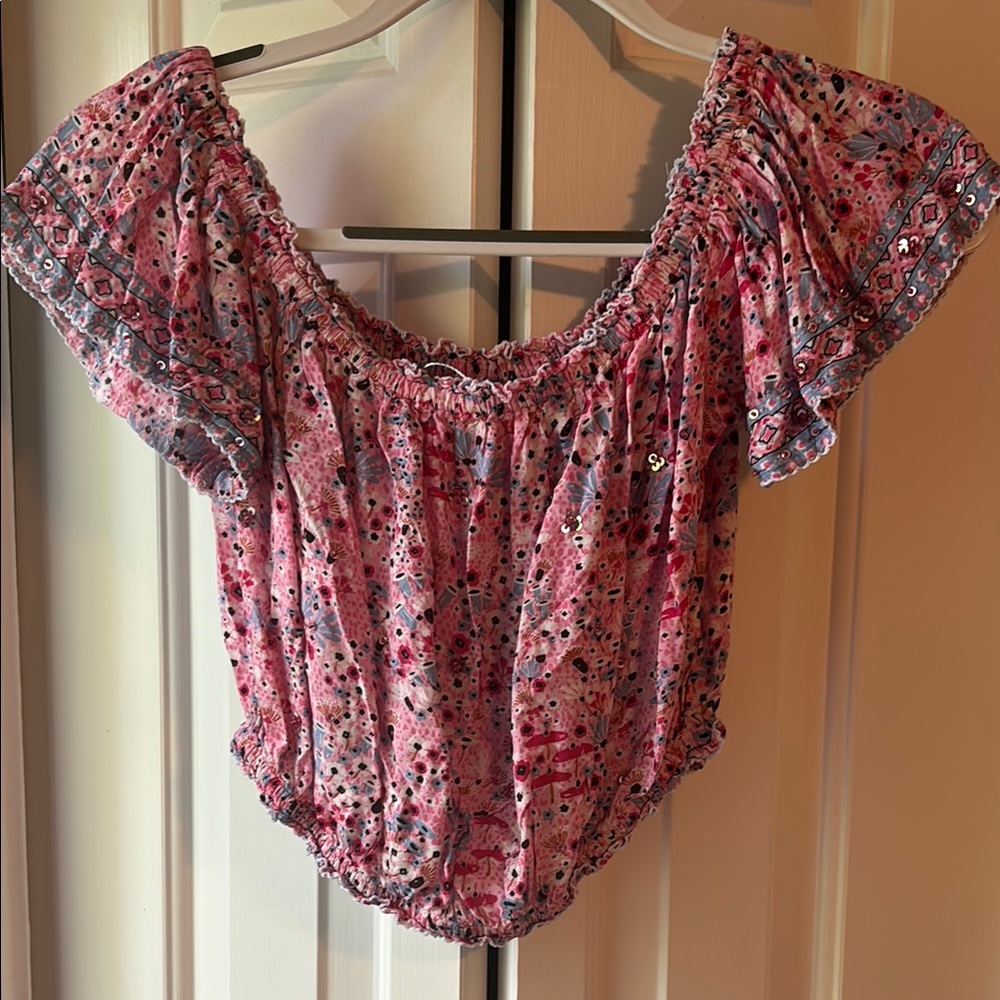 Poupette St Barth Pink Floral Top